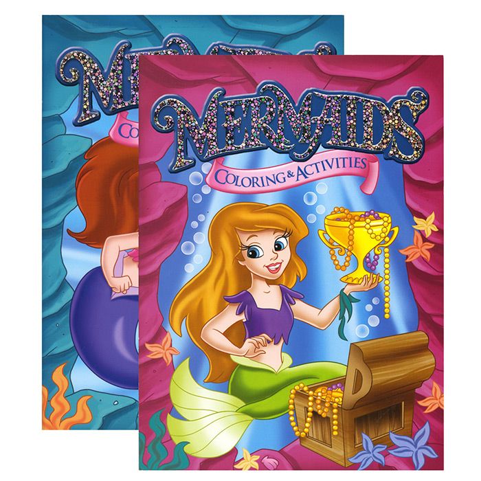 48 Wholesale Mermaids Foil & Embossed Coloring & Activity Book