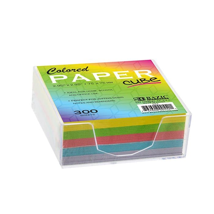 36 pieces of 75mm X 75mm 300 Ct. Color Paper Cube W/ Tray
