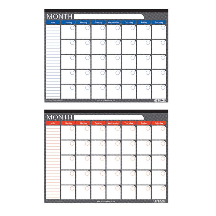24 Wholesale 17" X 22" Undated 12-Month Desk Pad Calendar