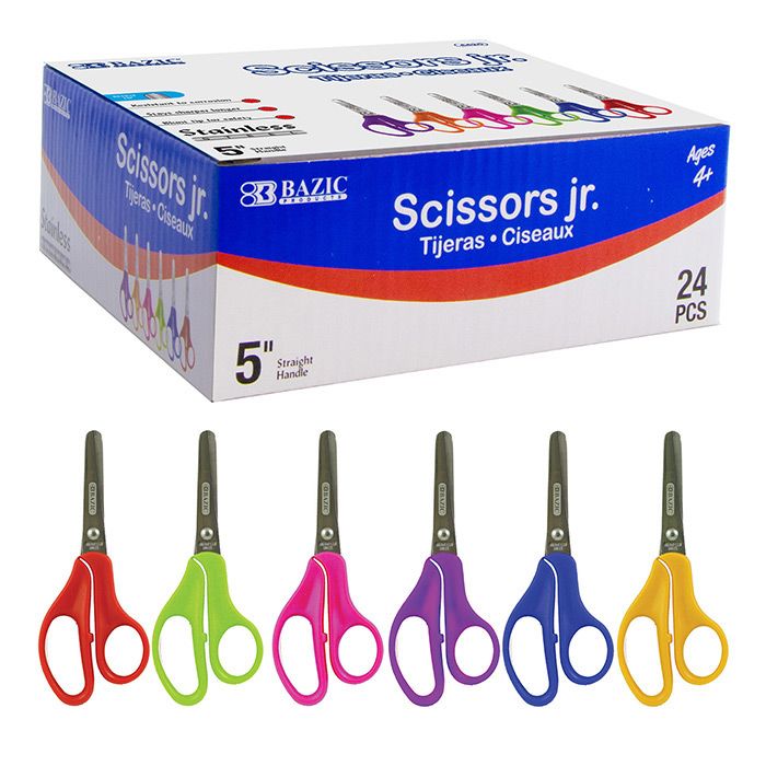 24 Wholesale 5" Blunt Tip School Scissors (bulk)