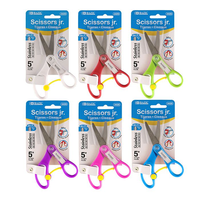 24 pieces 5" Blunt Tip School Scissors With Name Tag - Scissors