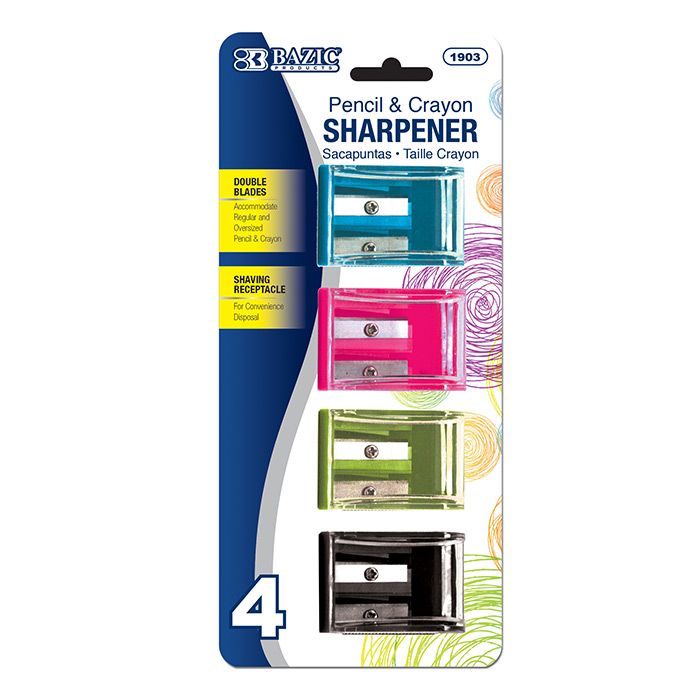 24 pieces of Dual Blades Square Sharpener W/ Receptacle (4/pack)