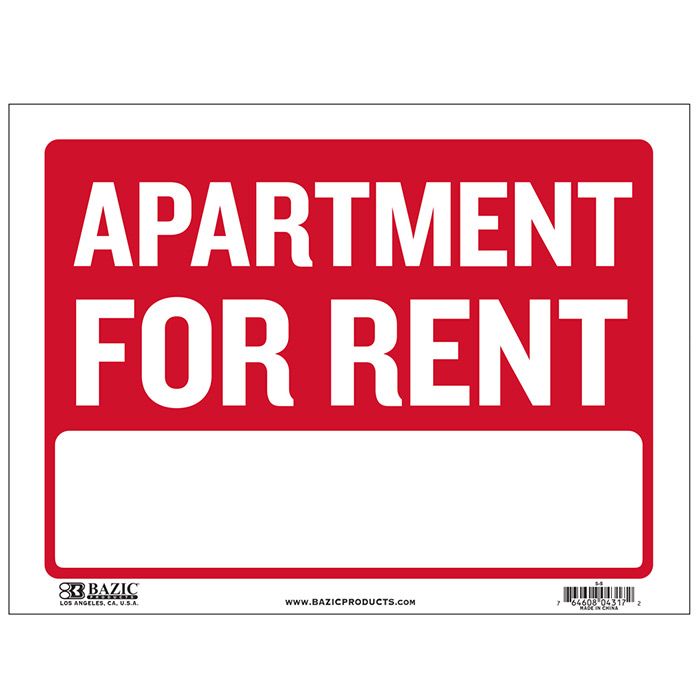 24 pieces of 9" X 12" Apartment For Rent Sign