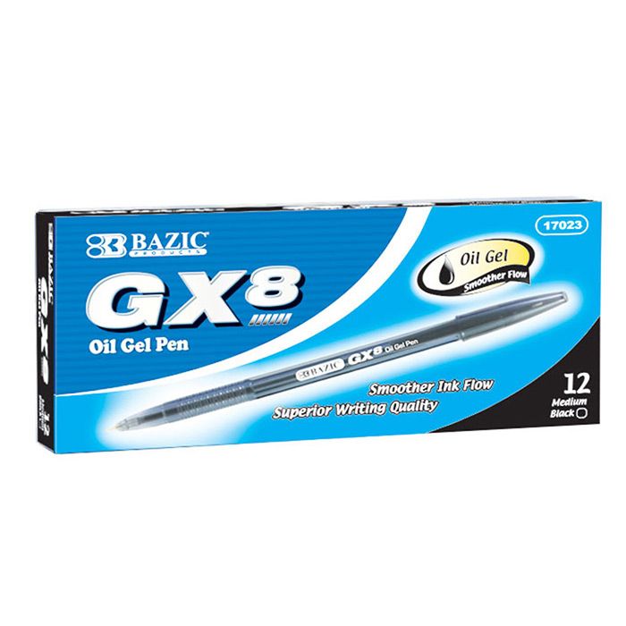 12 Wholesale GX-8 Black OiL-Gel Ink Pen (12/box)