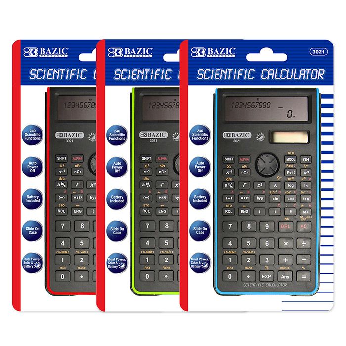 12 pieces 240 Function Fancy Color Scientific Calculator W/ SlidE-On Case - Calculators