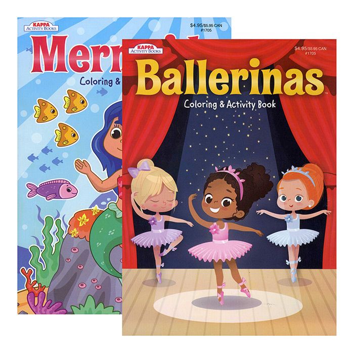48 Wholesale Kappa Mermaids & Ballerinas Coloring & Activity Book