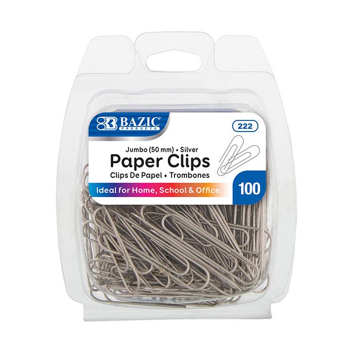 72 pieces of Jumbo (50mm) Silver Paper Clip (100/pack)
