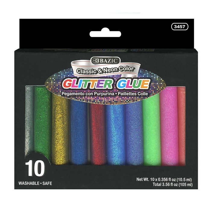 24 pieces of 0.35 Fl Oz (10.5 Ml) 10 Glitter Glue Pen