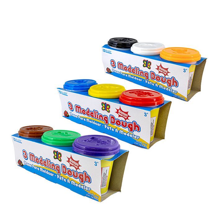 24 Packs of 5 Oz. Multi Color Modeling Dough (3/pack)