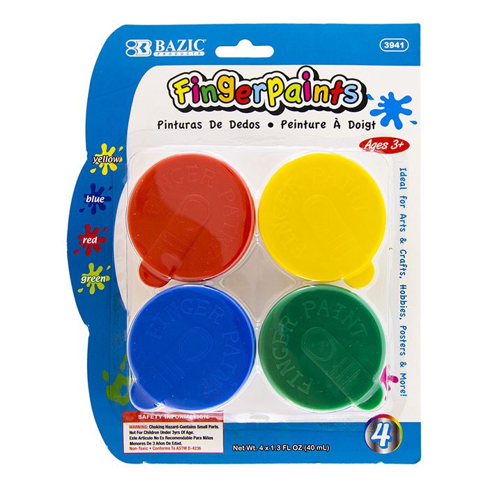 24 pieces of 1.35 Fl Oz (40 Ml) 4 Color Fingerpaint