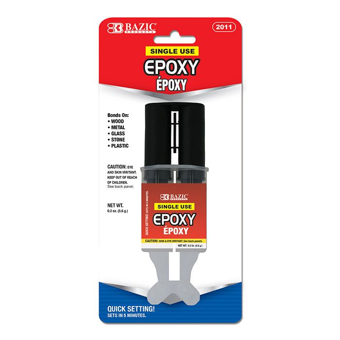 24 Wholesale 0.2 Oz  (5.6g) Quick Setting Epoxy Glue W/ Syringe Applicator