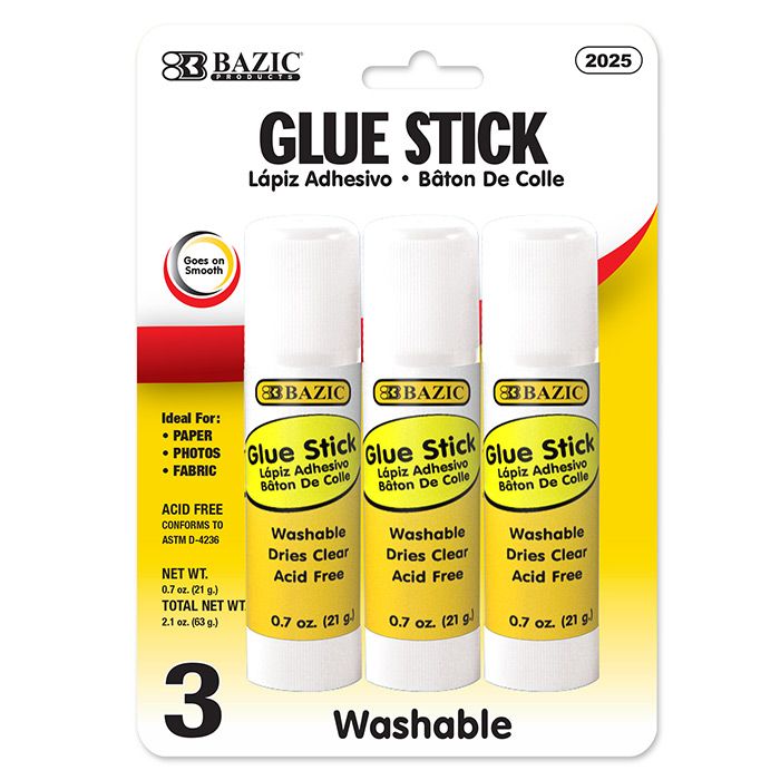 24 Wholesale 0.7 Oz (21g) Glue Stick (3/pack)