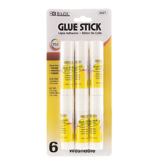 24 Wholesale 0.28 Oz (8g) Glue Stick (6/pack)