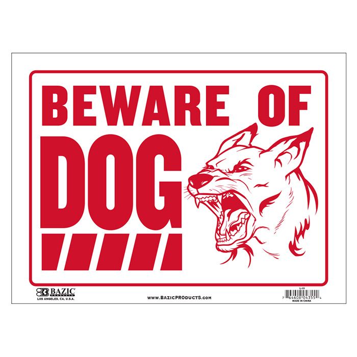 24 pieces of 12" X 16" Beware Of Dog Sign