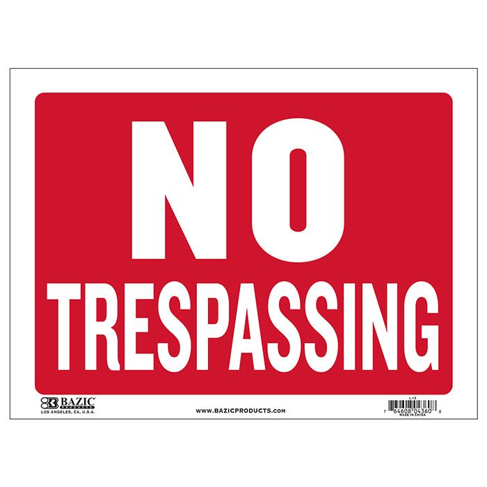 24 pieces of 12" X 16" No Trespassing Sign