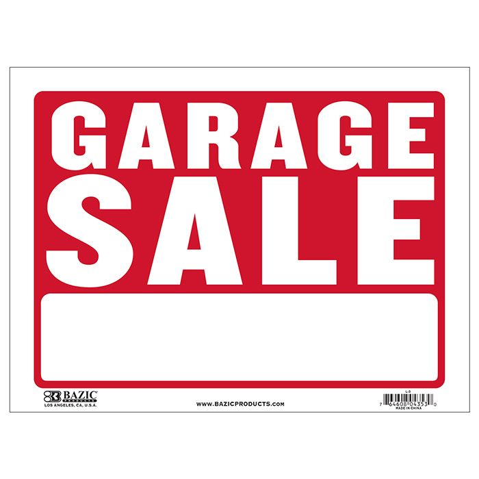 24 pieces of 12" X 16" Garage Sale Sign