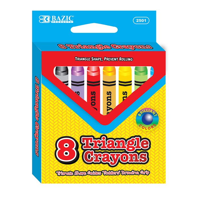 24 pieces of 8 Color Premium Jumbo Triangle Crayons