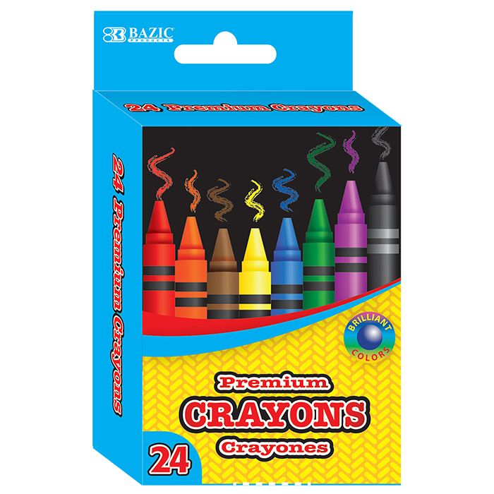24 Wholesale 24 Color Premium Crayons