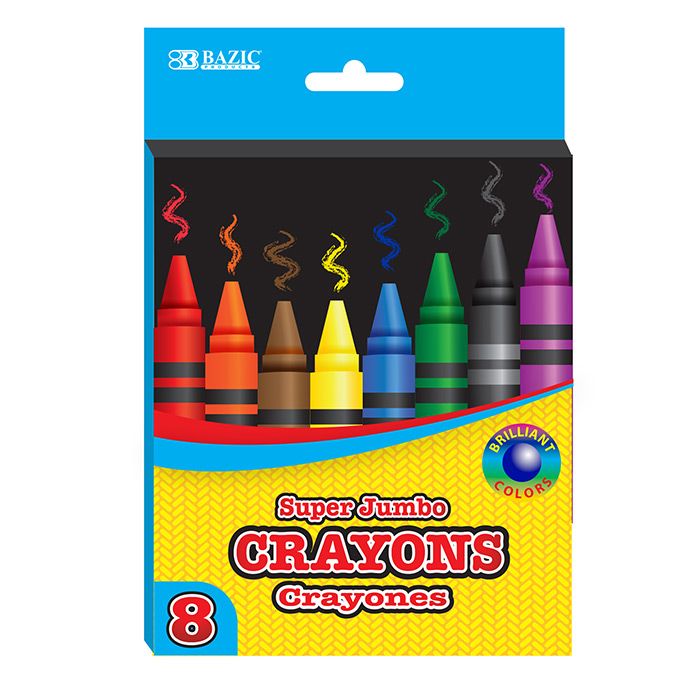 24 pieces of 8 Color Premium Super Jumbo Crayons