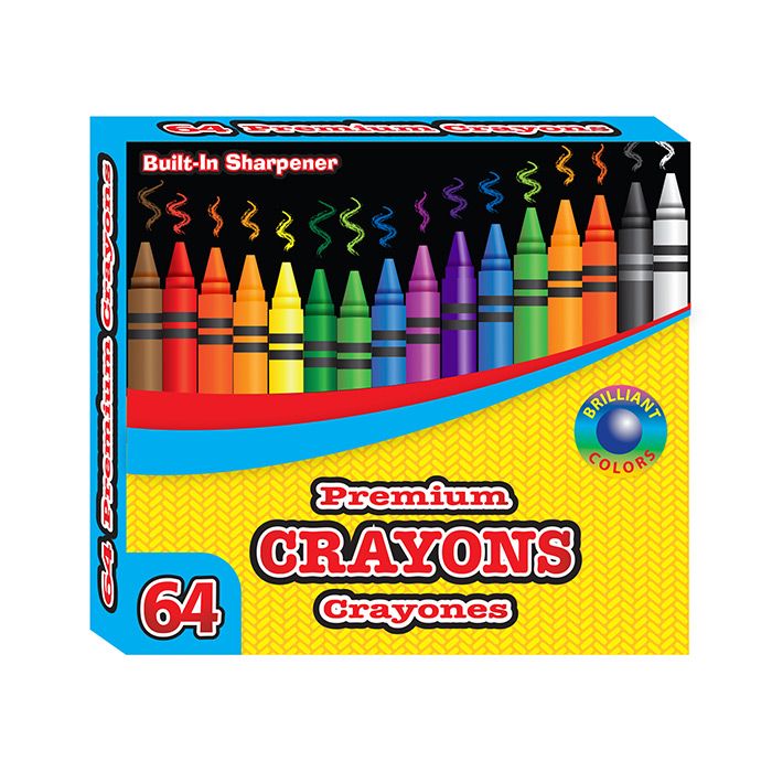 24 pieces of 64 Ct. Premium Crayons W/sharpener