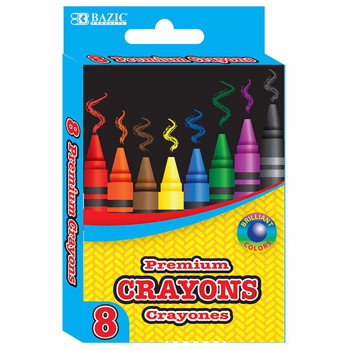 24 Wholesale 8 Color Premium Crayons