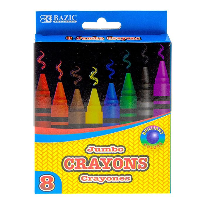 24 Wholesale 8 Color Premium Jumbo Crayons