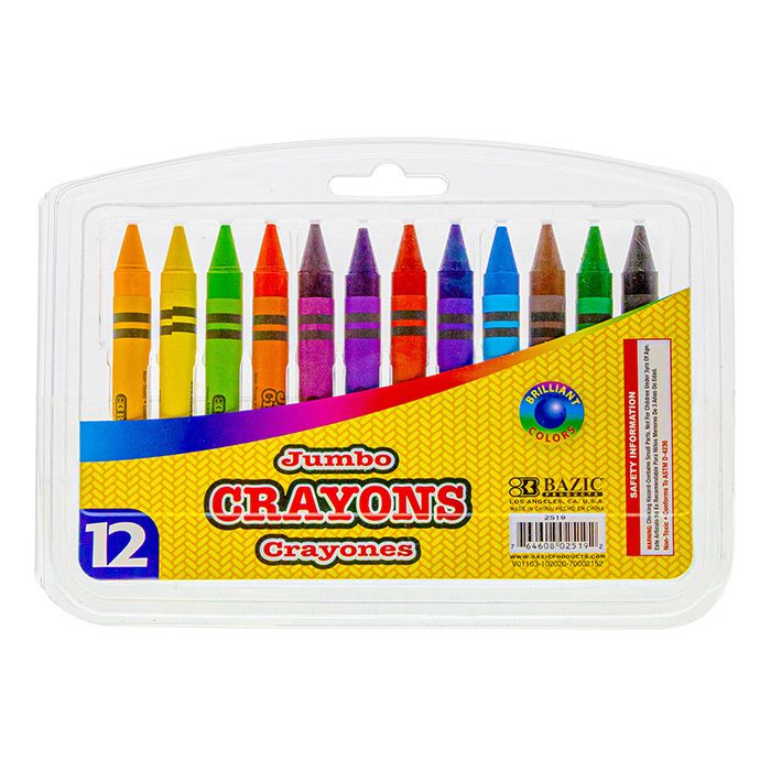 24 Wholesale 12 Color Premium Jumbo Crayons