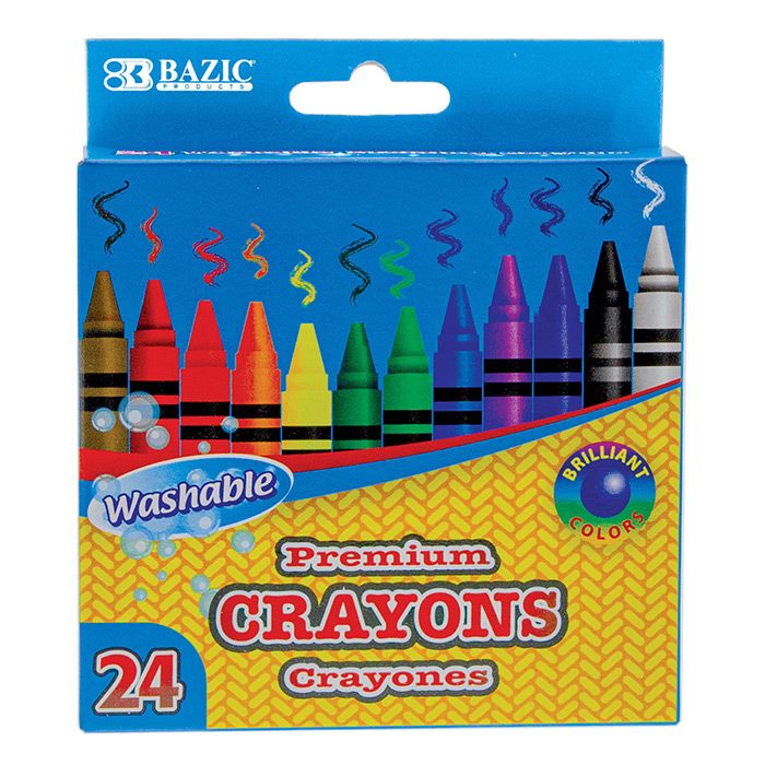 24 pieces of 24 Color Washable Premium Crayons