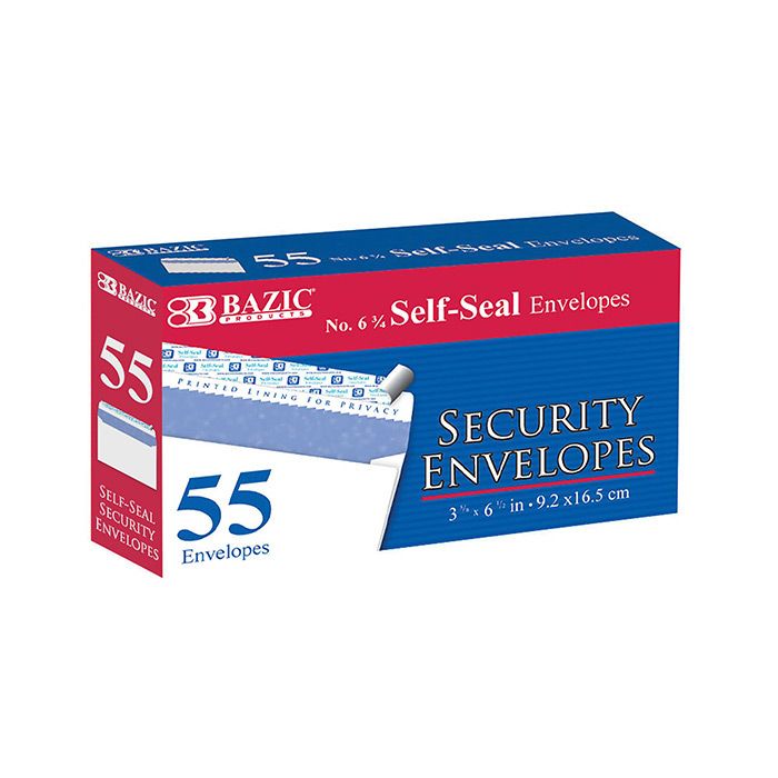 24 pieces of #6 3/4 SelF-Seal Security Envelopes (55/pack)
