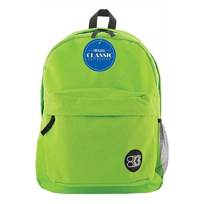12 Wholesale 17" Lime Green Classic Backpack