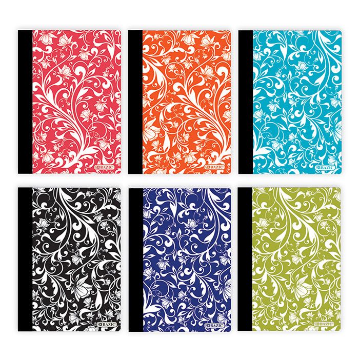 48 Wholesale 80 Ct. 5" X 7" Floral Poly Cover Personal Composition Book