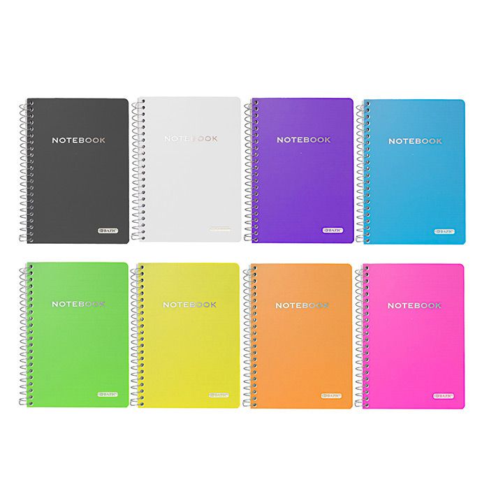 36 Wholesale 100 Ct. 5" X 7" Poly Cover Personal / Assignment Spiral Notebook