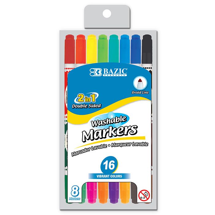 24 Wholesale 8 DoublE-Tip Washable Markers
