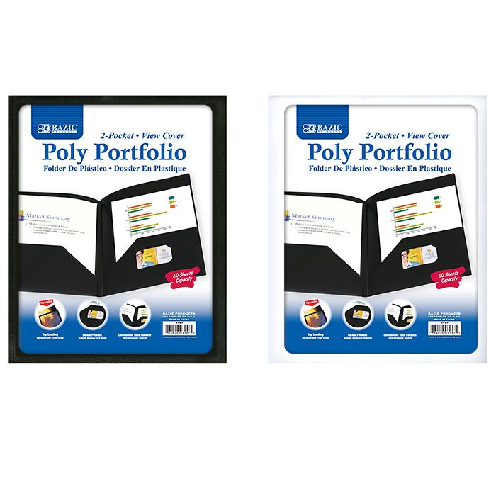 48 pieces of 2-Pocket Poly Portfolio W/ View Cover