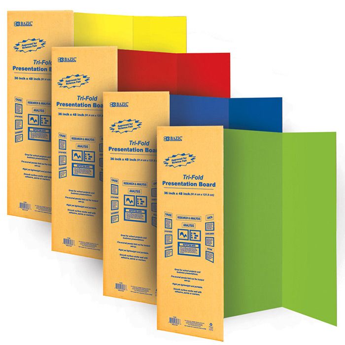 24 pieces of 36" X 48" Assorted Color TrI-Fold Corrugated Presentation Board