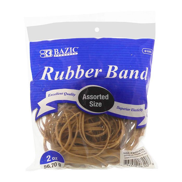 36 pieces of 2 Oz./ 56.70 G Assorted Sizes Rubber Bands