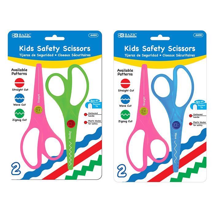 24 Wholesale 5 1/2" Kids Safety Scissors (2/pack)