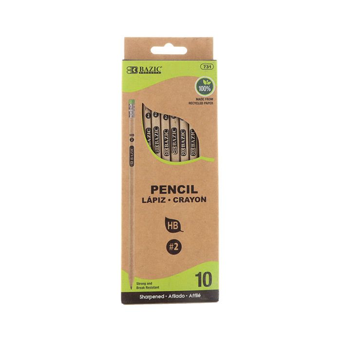24 Wholesale PrE-Sharpened #2 Recycled Paper Pencil (10/pack)