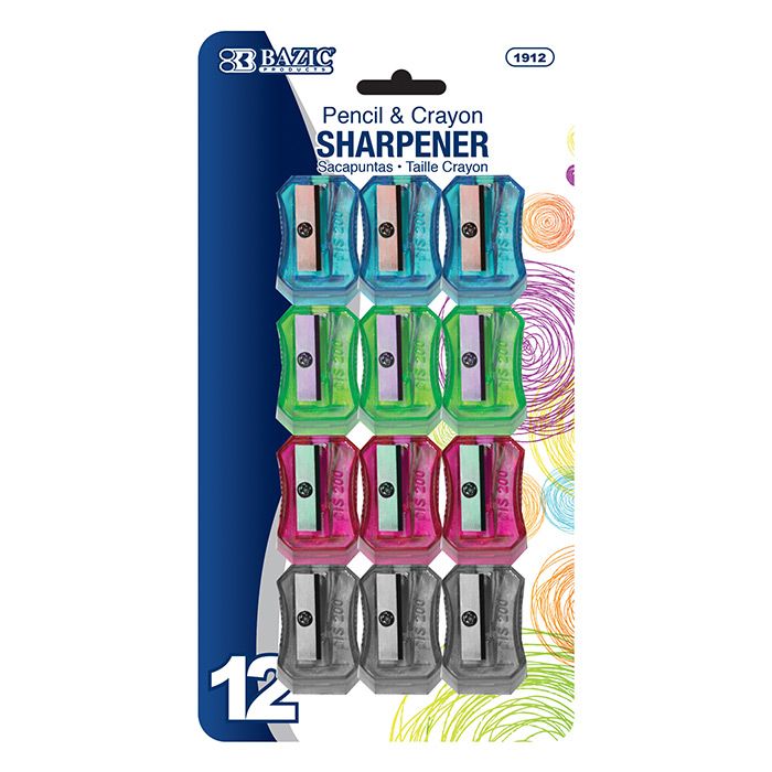 24 pieces of Transparent Square Pencil Sharpener (12/pack)