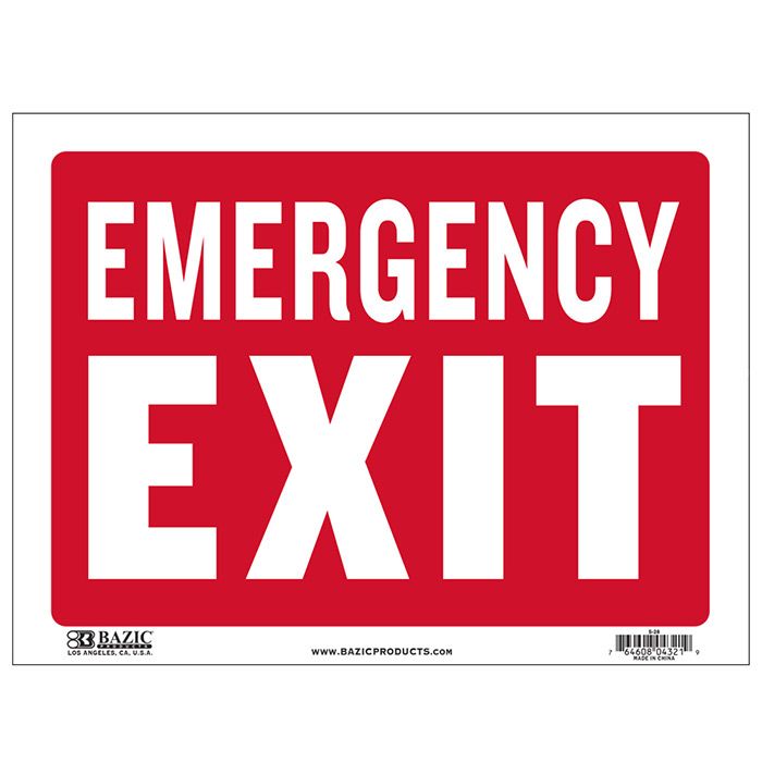 24 pieces of 9" X 12" Emergency Exit Sign
