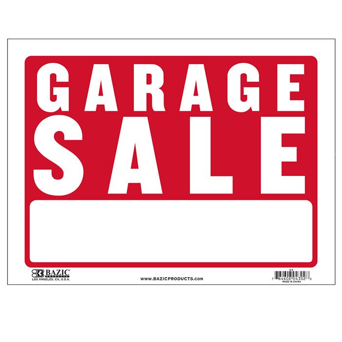24 pieces of 9" X 12" Garage Sale Sign