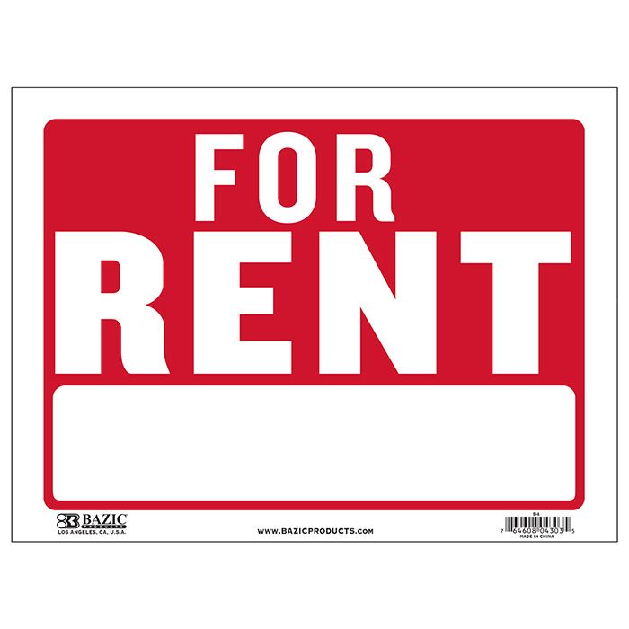 24 pieces of 9" X 12" For Rent Sign
