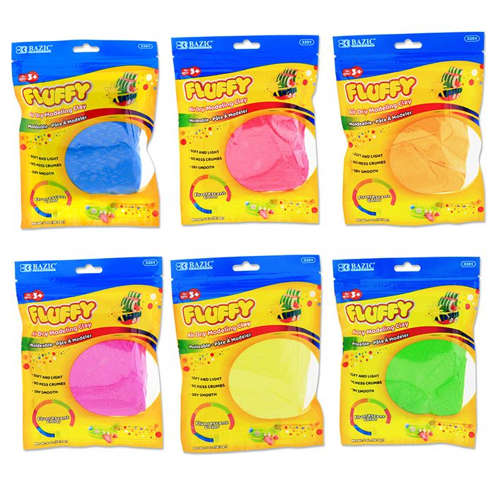 48 pieces of 2 Oz. Fluorescent Colors Air Dry Modeling Clay