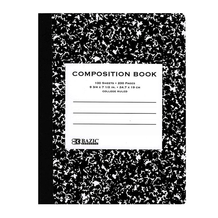 48 Wholesale C/r 100 Ct. Black Marble Composition Book
