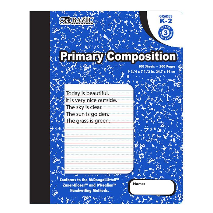 48 Pieces of 100 Ct. Primary Marble Composition Book