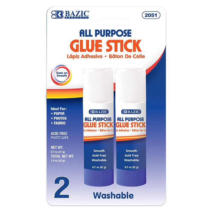 24 Wholesale 0.7 Oz (21g) Premium Glue Stick (2/pack)