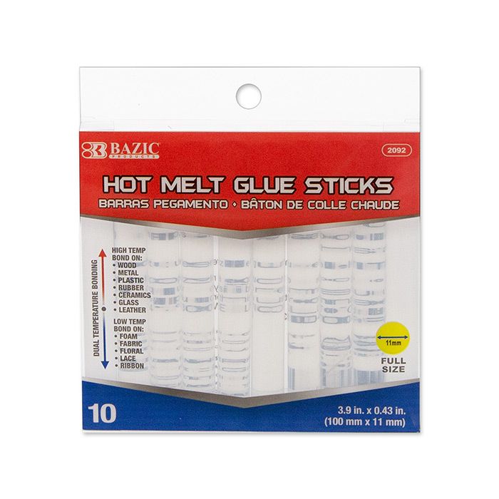 24 Wholesale 3.9" X 0.43" Dual Temp. Full Size Hot Melt Glue Sticks (10/box)