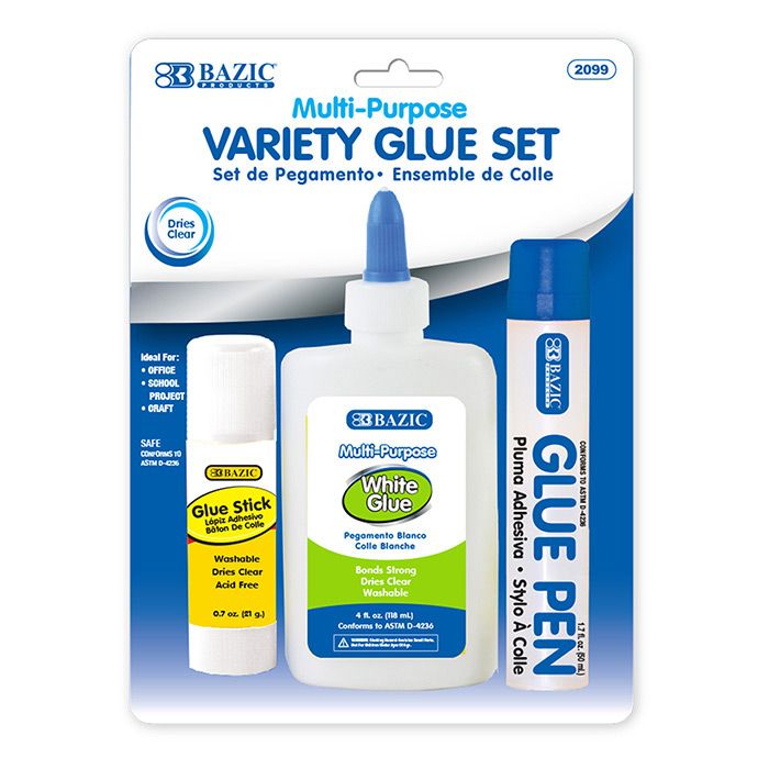 24 Wholesale Assorted Glue Sets (3/pack)