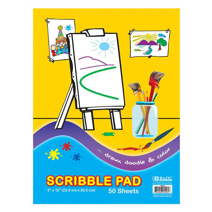 48 pieces of 50 Ct. 9" X 12" Scribble Pad