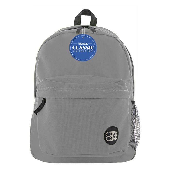 12 Wholesale 17" Gray Classic Backpack